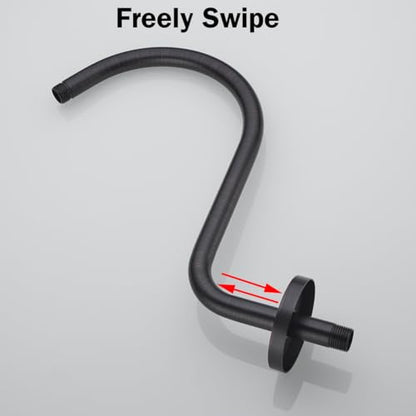 RANDOM S Shaped Shower Head Riser Pipe,Goose Neck Shower Arm 13 Inch Shower Head Extension Arm with Flange,Standard 1/2" Connection,Oil Rubbed Bronze.RD-91098-13ORB - color: Oil Rubbed Bronze