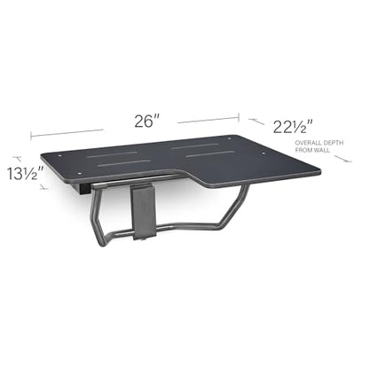 Seachrome 26" x 22.5” Black Reversible Folding Transfer Tub/Shower Seat, ADA Compliant - color: Matte Black, size: 26 x 22.5