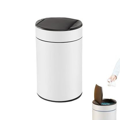 Garbage Can with Lid, Intelligent Sensor Opening (1, White) | Smart Trash Can for Living Room, Bedroom, Kitchen and Bathroom - color: White