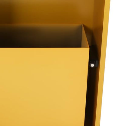 Gold Recessed Toilet Paper Holder, Shower Niche 304 Stainless Steel Bathroom Trash Can Holder Cabinets, Wall-Inserted Niche Recessed Large Capacity 44Lbs for Bathroom Storage(11.02 x 5.31 x 27.56 in) - color: Gold
