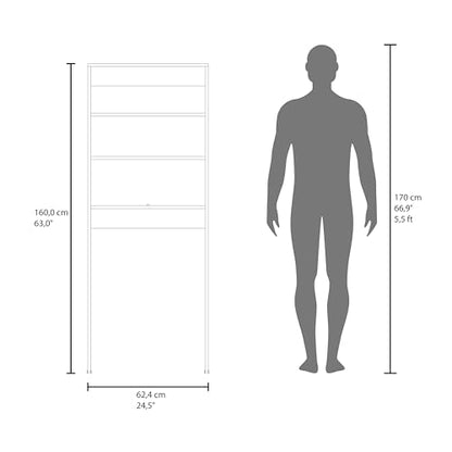 Over-The-Toilet Bathroom Storage Cabinet with Shelves, Space-Saving Bathroom Organizer with 2 Doors, Tall Toilet Shelf Cabinet for Bathroom Storage & Organization