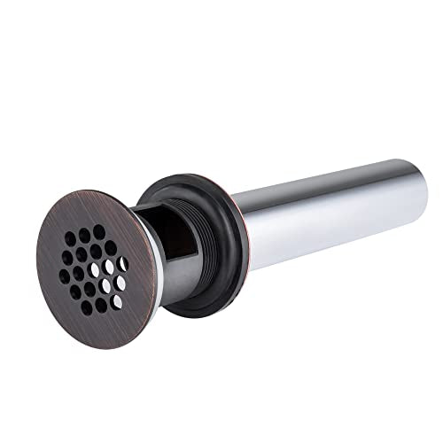 Grid Drain Strainer Assembly With Overflow for Bathroom Sink, P.O. Plug Lavatory Drain, Oil Rubbed Bronze - color: Oil Rubbed Bronze, style: With Overflow