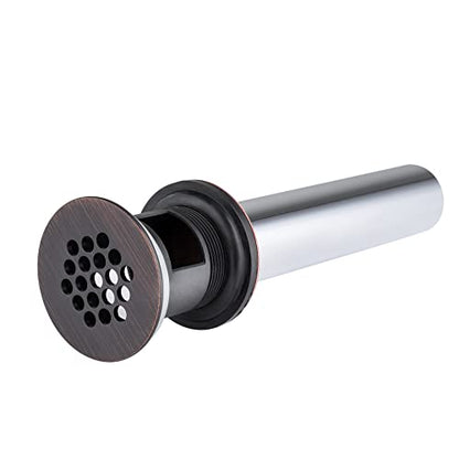 Grid Drain Strainer Assembly With Overflow for Bathroom Sink, P.O. Plug Lavatory Drain, Oil Rubbed Bronze - color: Oil Rubbed Bronze, style: With Overflow