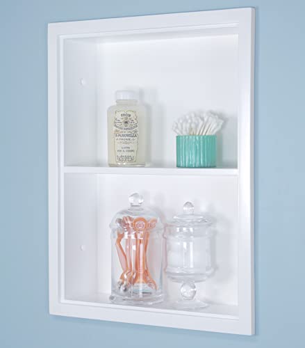 14x18 Sloane Recessed Wall Niche Medicine Cabinet Replacement, in The Wall Bathroom Cabinet Insert Shelf/Shelves, Made in North America, Real Wood, NO MDF, White Plain Back - color: White, size: 14x18