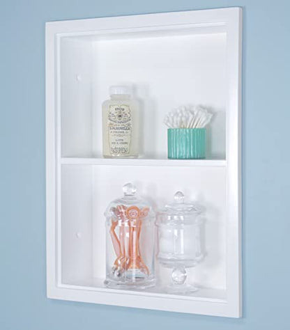 14x18 Sloane Recessed Wall Niche Medicine Cabinet Replacement, in The Wall Bathroom Cabinet Insert Shelf/Shelves, Made in North America, Real Wood, NO MDF, White Plain Back - color: White, size: 14x18