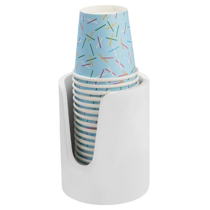 Bathroom Cup Dispenser, Diatomaceous Earth Mouthwash Cup Holder, 3oz Cup Holder for Bathroom Counter, Disposable Cup Dispenser, Guest Bathroom Essentials, White (Cups Not Included)