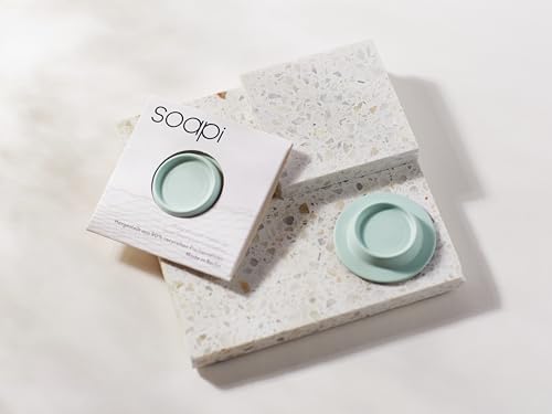 Magnetic Soap Holder – No-Drill Installation – Space-Saving Wall Soap Dish – Wall Mounted, Eco-Friendly Bar Soap Holder – Recycled Ocean Plastic – Stick Anywhere - Soapi (Mint) - color: Mint