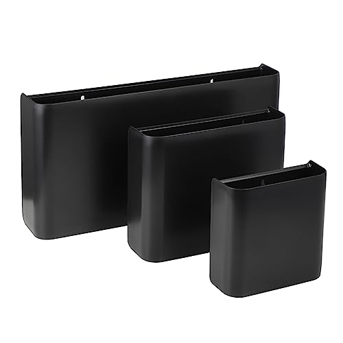 Picowe 3 PCS Magnetic Laundry Storage, Magnetic Storage Box for Laundry Room, Kitchen, Bathroom, Office, Space-Saving Trash Container Hanging on Dryer, Washer or Wall Mount Trash Bin (Black) - size: L+ M + S - Black