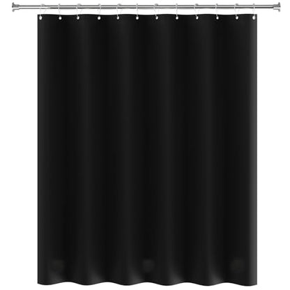 AmazerBath Plastic Shower Curtain Liner, 72 x Inches EVA 8G Heavy Duty Black Waterproof Weighted Thick Bathroom with 3 Clear Weights and 12 Rustproof Grommet Holes - color: Black, size: 72"W x 72"L (Pack of 1)