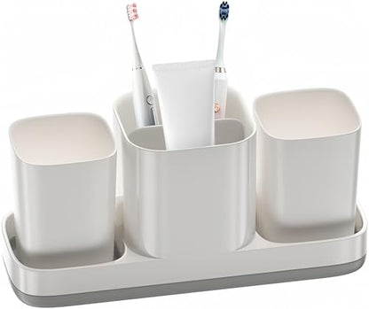 Toothbrush Holder for Bathroom,Bathroom Toothbrush Holder Set,Kids Toothbrush Holder with 2 Cups,Toothbrush Holder Travel,Electric Toothbrush Holder for Bathroom