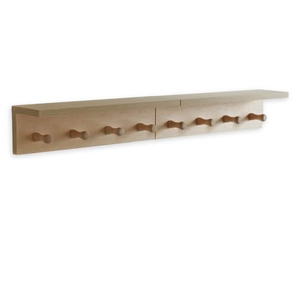 Entrance Coat Rack ，Coat Hooks, Wall-Mounted Wooden Hook Rack, Wall-Mounted Shelves are Very Suitable (Birch Color Finish—A-2) - style: Birch color finish—A-2