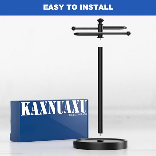 Hand Towel Holder, 304 Stainless Steel Heavy Duty S Shape Hand Towel Stand Free Standing Towel Bar for Bathroom Kitchen Countertop - color: Black