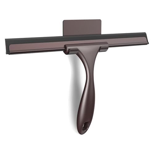 SetSail Shower Squeegee for Glass Doors, 12 Inches, Bronze | All-Purpose Squeegee for Shower Glass Door Stainless Steel Window Squeegee with Hook for Car Windshield - color: Bronze, size: 12 inches