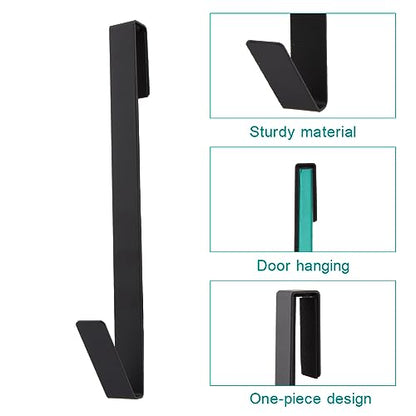 Extended Shower Door Hooks, 4 Pack Heavy Duty Stainless Steel No Drill Over Door Towel Hooks for Frameless Glass Shower Door, Bathroom Organizer (10 Inch) - size: 10 Inch