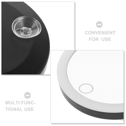 Magnifying LED Makeup Mirror 4-inch with 10x Magnification Rechargeable Lighted Travel Mirror with 3 Suction Cups for Bathroom Vanity and Dressing Table