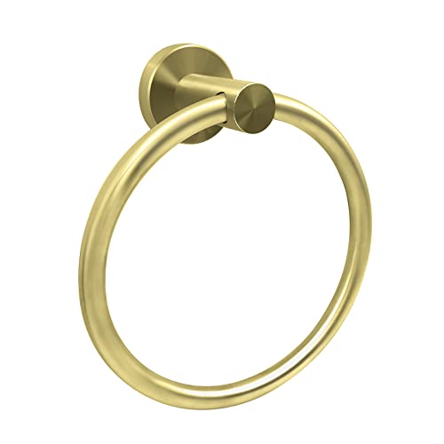 Stainless Steel Gold Towel Ring Hand Towel Holder for Wall Mounted Bathroom Towel Rack holder simple Round Towel Hanger (Brushed Gold) - color: Gold Towel Ring
