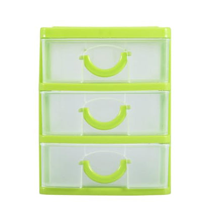 3-Layer Plastic Drawer Organizer for Jewelry, Makeup & Small Items, Space-Saving Storage Box with Dividers, Compact for Bedroom, Bathroom or Office(Green)