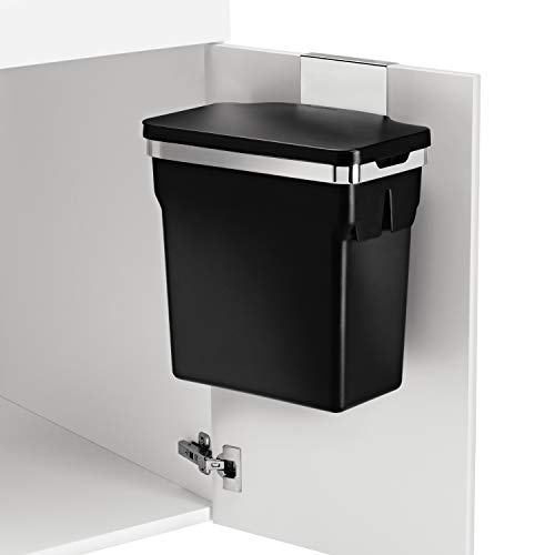 simplehuman 10 Liter / 2.6 Gallon In-Cabinet Trash Can Heavy-Duty Steel Frame, Black - size: 10L In-Cabinet