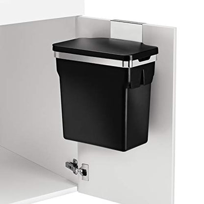 simplehuman 10 Liter / 2.6 Gallon In-Cabinet Trash Can Heavy-Duty Steel Frame, Black - size: 10L In-Cabinet