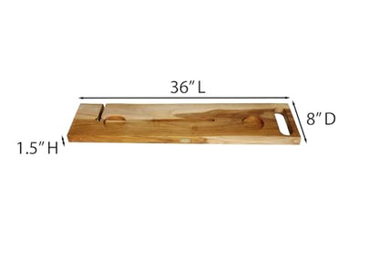 EcoDecors Eleganto 36" Live Edge Solid Teak Bath Caddy Tray with Handle, Book & Tablet Holder, Wine Glass Holders, Luxury Bathtub Tray - style: 36" Live Edge