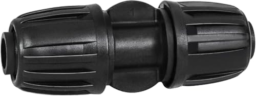 12 Pack 1/2 Inch Drip Irrigation Coupling Fittings (1/2" ID x 0.6-0.65" OD), 1/2'' Dripline Barbed Coupler Connectors with Anti-Drop Lock Nuts for Garden Lawn Irrigation System Connection - size: 1/2" Nut Coupling-12P