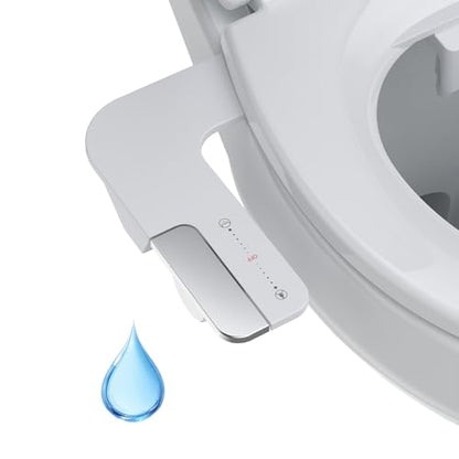 Ultra Slim Bidet Attachment for Toilet Seat, Dual Nozzle Rear and Feminine Wash, Self Cleaning Sprayer, Non Electric Bidet with Adjustable Water Pressure, Brass Inlet, Easy Installation - color: Chrome-11