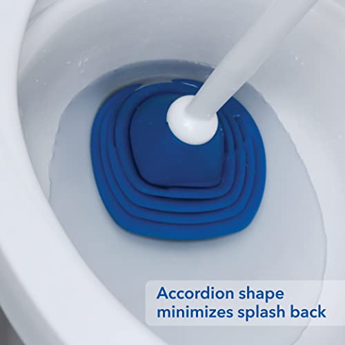 Unger EZ Plunger with No-Drip Carrying Caddy, Tight Seal Toilet Bowl Tool with Portable Holder, Discreet Bathroom Cleaning Supplies, Declogger with Cover, Accordion Shape for Less Splash Back - style: EZ Plunger
