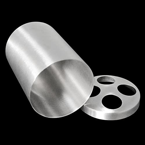 Stainless Steel Toothbrush Cup Holder Round Metal Tumbler Cup for Bathroom Vanity Countertops Rinsing, Drinking, Storing Dental Accessories and Organizing Makeup Brushes