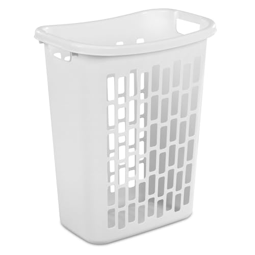 3-Pack 1.8 Bushel Slim Plastic Laundry Hamper W/Reinforced Handles, White | Durable plastic build Open top design for quick toss-in & easy access.in bedroom, bathroom & laundry room.