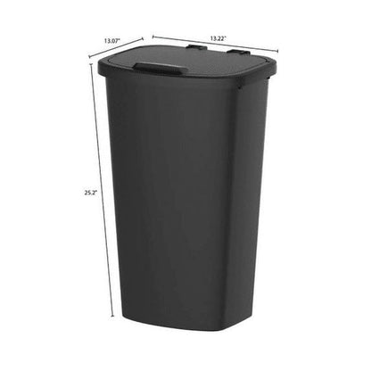 Tall Slim Plastic Trash Can with Secure Snap-On Lid, Space-Saving Large Capacity Kitchen Garbage Bin, Household Narrow Waste Basket for Bathroom, Bedroom, Laundry Room & Home Corner Storage