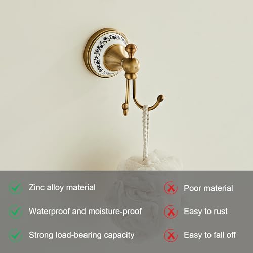 Antique Bronze Brass Bath Towel Hooks Wall Mounted Bathroom Clothes Hook, Antique Brass Horn Shape Curved Towel Hooks YIGUANXIN - color: Antique, size: Clothes Hook