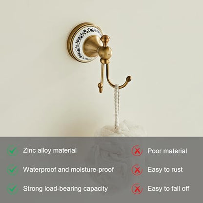 Antique Bronze Brass Bath Towel Hooks Wall Mounted Bathroom Clothes Hook, Antique Brass Horn Shape Curved Towel Hooks YIGUANXIN - color: Antique, size: Clothes Hook