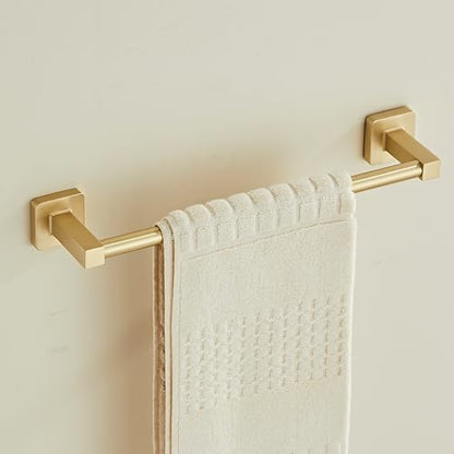 Wall Mounted Towel Rack for Bathroom, 12 Inch Brushed Light Gold Towel Bar with Stainless Rack and Hand Towel Holder, Bathroom Towel Racks and Shower Towel Rack (Gold, 14 Inch) - color: Brushed Light Gold, size: 12In