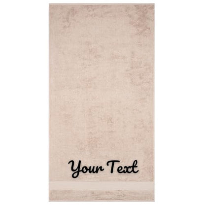 Personalized Towel Set, Custom Bath Towels with Name, Turkish Cotton Beige | Bath Sheet, 100% Cotton, Embroidered, Monogrammed, Customized Gift For Adults, Wedding, Bridal Shower, Housewarming - color: Beige, size: Oversized Bath Sheet - 1 Piece