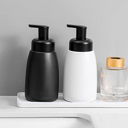 UUJOLY Foaming Hand Soap Dispenser, Ceramic Jar, White, 2 Pack - color: White, size: 2 Pack