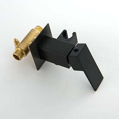 Handheld Bidet Sprayer Head Hot and Cold Mixing Kit Set Black Brass | Warm Water Value Mixer, Modern Square Design, Concealed Bidet Hand Held Sprayer Shattaf Bathroom Attachment For Toilet - color: Matte Black
