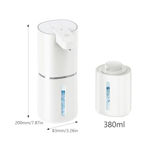 Tiiyee Automatic Foaming Soap Dispenser, 12.8oz/380ml Touchless Foam Dispenser USB Rechargeabled Wall Mounted Smart Dispensing 4 Gear Adjustable for Household Bathroom Kitchen Office Hands Free(Foam) - size: Foam