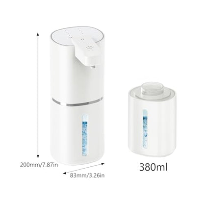 Tiiyee Automatic Foaming Soap Dispenser, 12.8oz/380ml Touchless Foam Dispenser USB Rechargeabled Wall Mounted Smart Dispensing 4 Gear Adjustable for Household Bathroom Kitchen Office Hands Free(Foam) - size: Foam