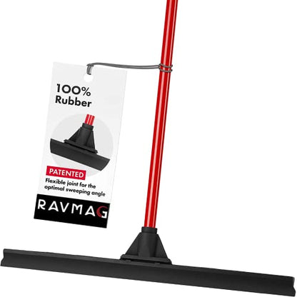 Heavy-Duty Floor Squeegee - Large 24" Wide Blade & 55" 1PC Long Handle Professional Grade Concrete, Garage & Commercial Rubber Squeegee Broom Floor Cleaner - Wood, Tile, Shower, Glass, Deck, Window - size: 24 Inch Blade - 1 Piece Handle