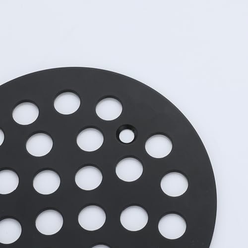 Round 4-1/4 Inch Screw-in Shower Drainer Cover Replacement 304 Stainless Steel Floor Drain Grate with Screws Black - color: Black