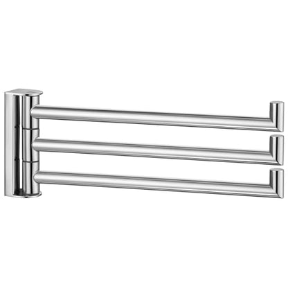 Angle Simple Swivel Hand Towel Rack, Foldable 3 Bars, Polished Chrome | Solid SUS304 Stainless Steel, Kitchen Towel Holder, Triple Arms Space Saving, 9.84" - color: Polished Chrome