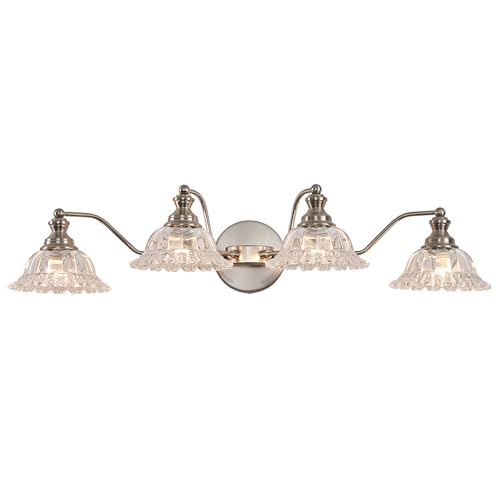 XIEDUN Brushed Nickel 4 Light Vanity Light - color: Brushed Nickel, size: 4 Light