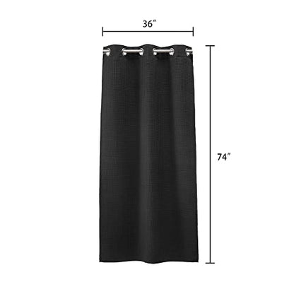 River Dream 36" W Stall Waffle Weave No Hook Shower Curtain with Snap-in Liner,Cotton Blend Fabric Shower Curtain for Bathroom,Black,36Wx74L - color: Black, size: 36"W x 74"L (Pack of 1)