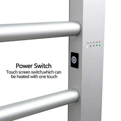 Towel Warmer with Timer,Towel Racks for Bathroom,8 Bar Heated Towel Rack for Clothes Drying,Portable Free Standing Heater,Auto Cut Off Home Electric Heat Dryer,Wall Mount Thermostat Shelf