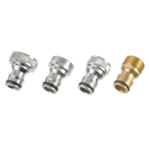 6‑Piece Faucet Quick‑Connector Kit，2 Universal Faucet Adapters | 4 Washing‑Machine Quick Connectors, Sink‑Tap‑to‑Garden‑Hose Adapter for Dishwasher, Car‑Wash and Household Water Connection