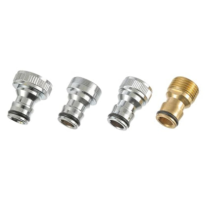 6‑Piece Faucet Quick‑Connector Kit，2 Universal Faucet Adapters | 4 Washing‑Machine Quick Connectors, Sink‑Tap‑to‑Garden‑Hose Adapter for Dishwasher, Car‑Wash and Household Water Connection