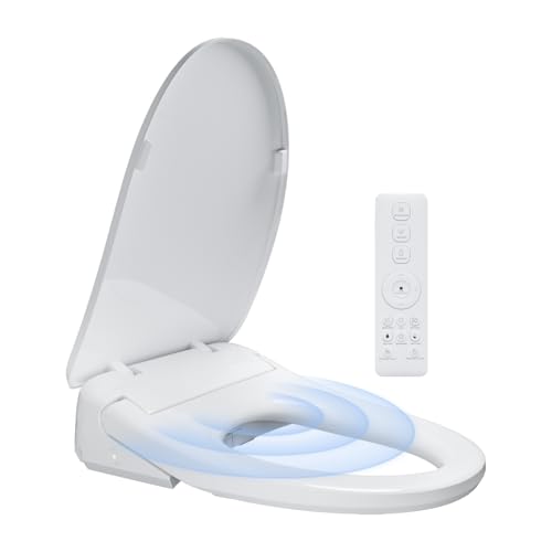 Auto Open Close Bidet Toilet Seat, Elongated with Endless Warm Water, Seat Heating, Night Light, Warm Air Dryer, Advanced Bidet Attachment for Toilets