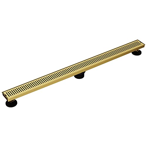 VIGO Elan 36 in. Linear Shower Drain in Matte Brushed Gold - VG07003MG - color: Matte Brushed Gold, size: 36 in.