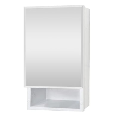 16x26 inch Bathroom Medicine Cabinet with Mirror, Platstic Framed Beveled Edge Mirror Cabinet with Removable Shelves, Extra Storage Space, Recessed or Surface Mount - style: CS5004-1626