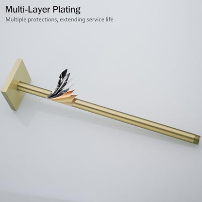 RANDOM Straight Shower Arm with Flange,Gold 16 Inches Ceiling Mount Shower Head Extension Arm,Brushed Gold.RD-91038-16BG-SQ - color: 16″ Brushed Gold(Square Flange)
